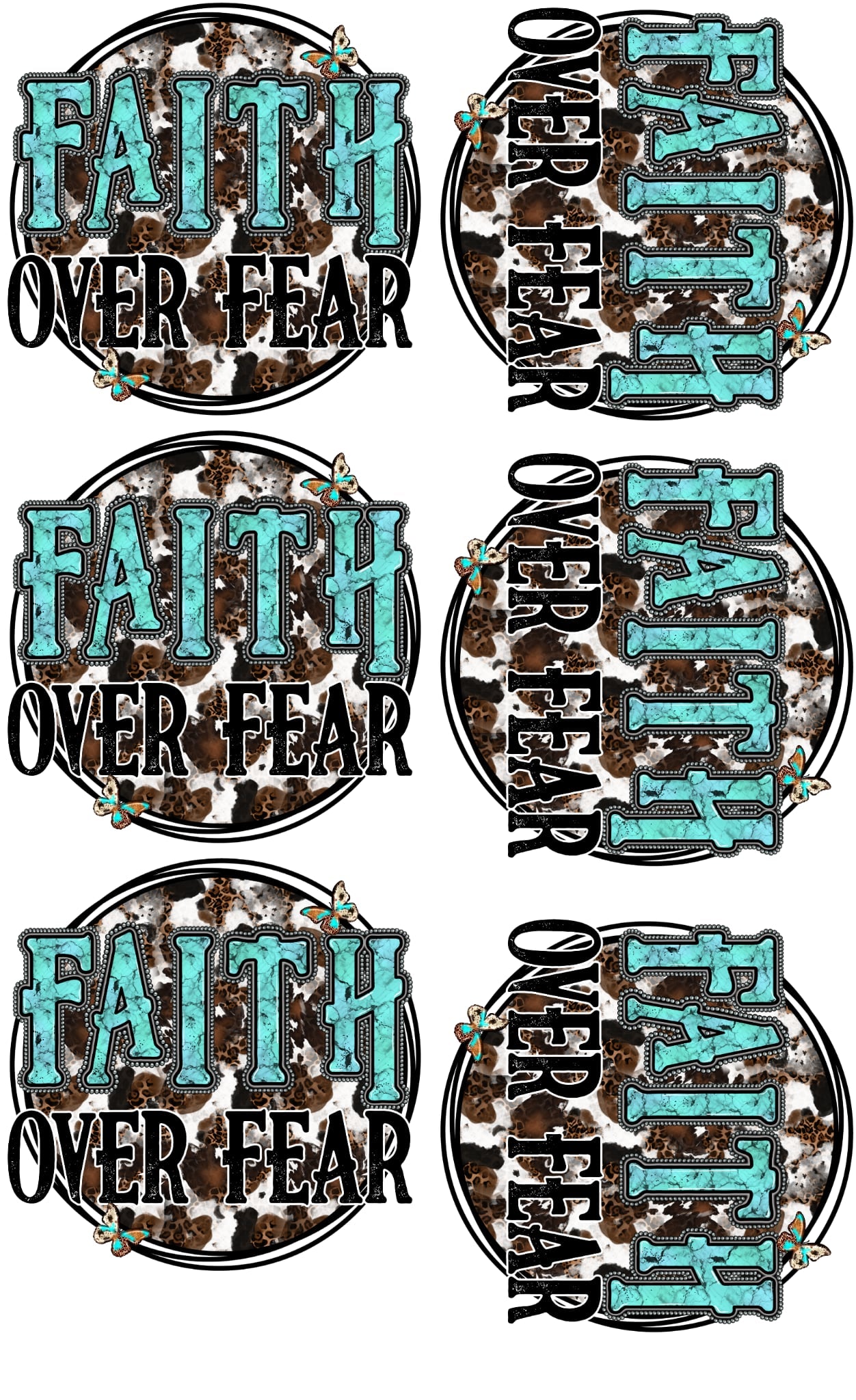 Faith over fear round  36-inch premade gang sheet