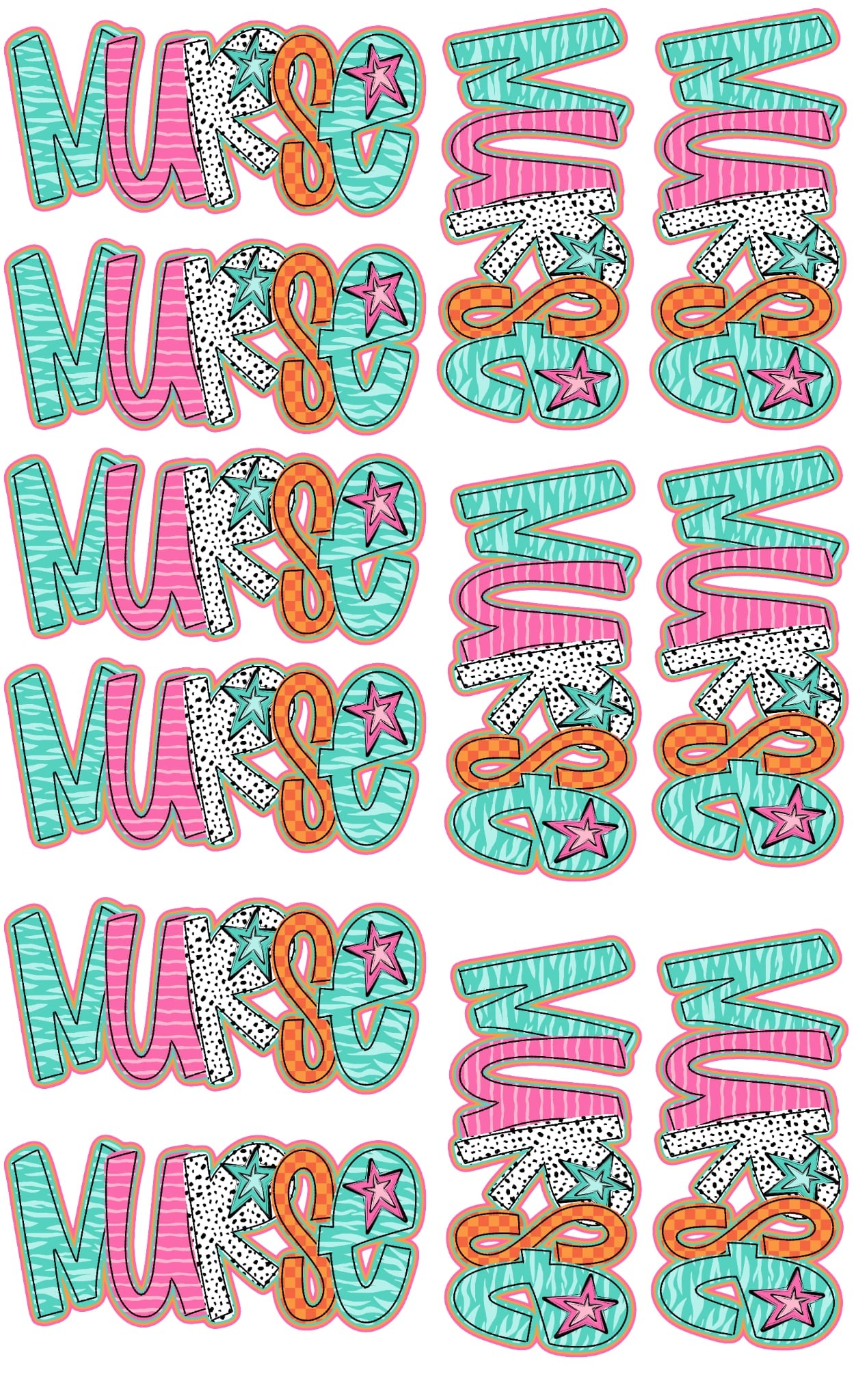 Nurse Star 36-inch premade gang sheet