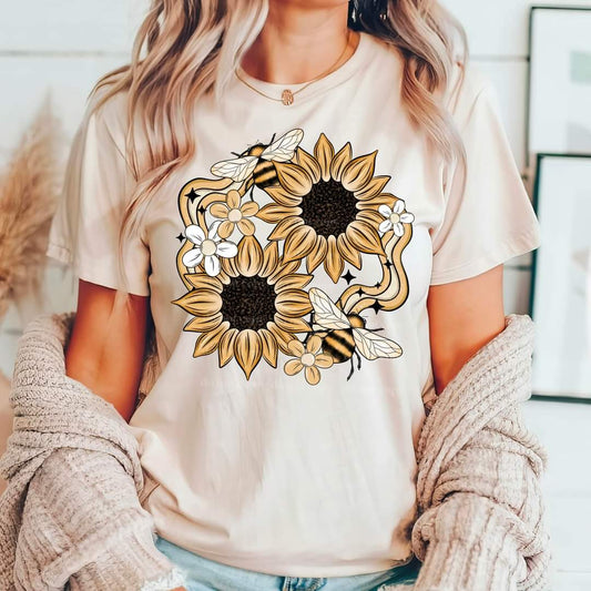 Sunflower and Bees Tee