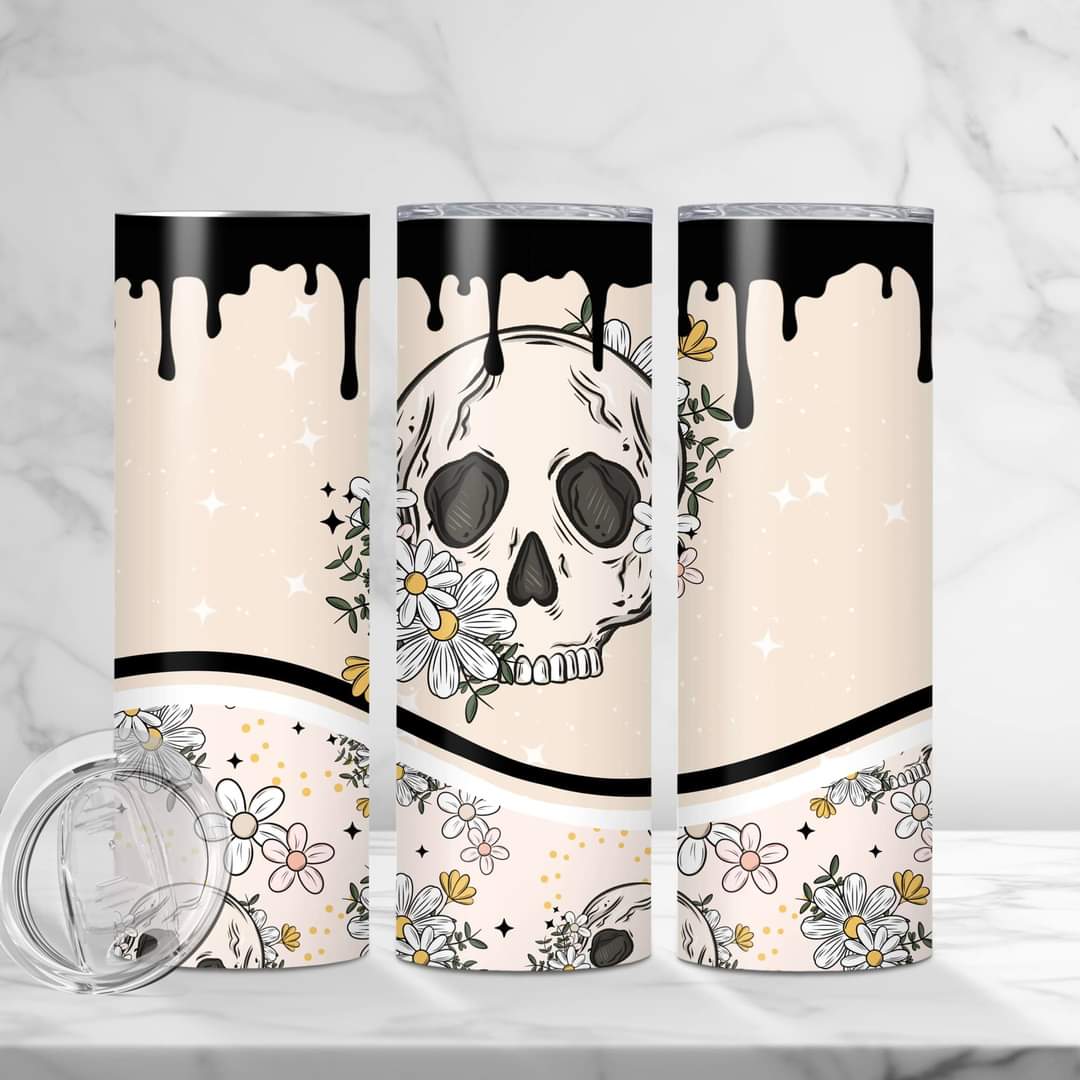 Daisy Skull tumbler