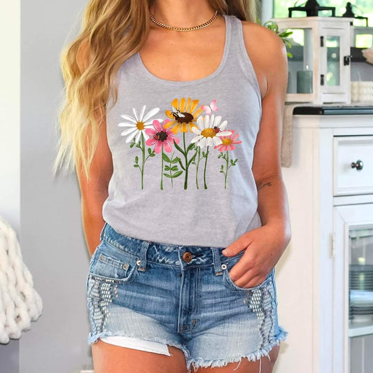 Flowers, Ladybug, and Bees tee