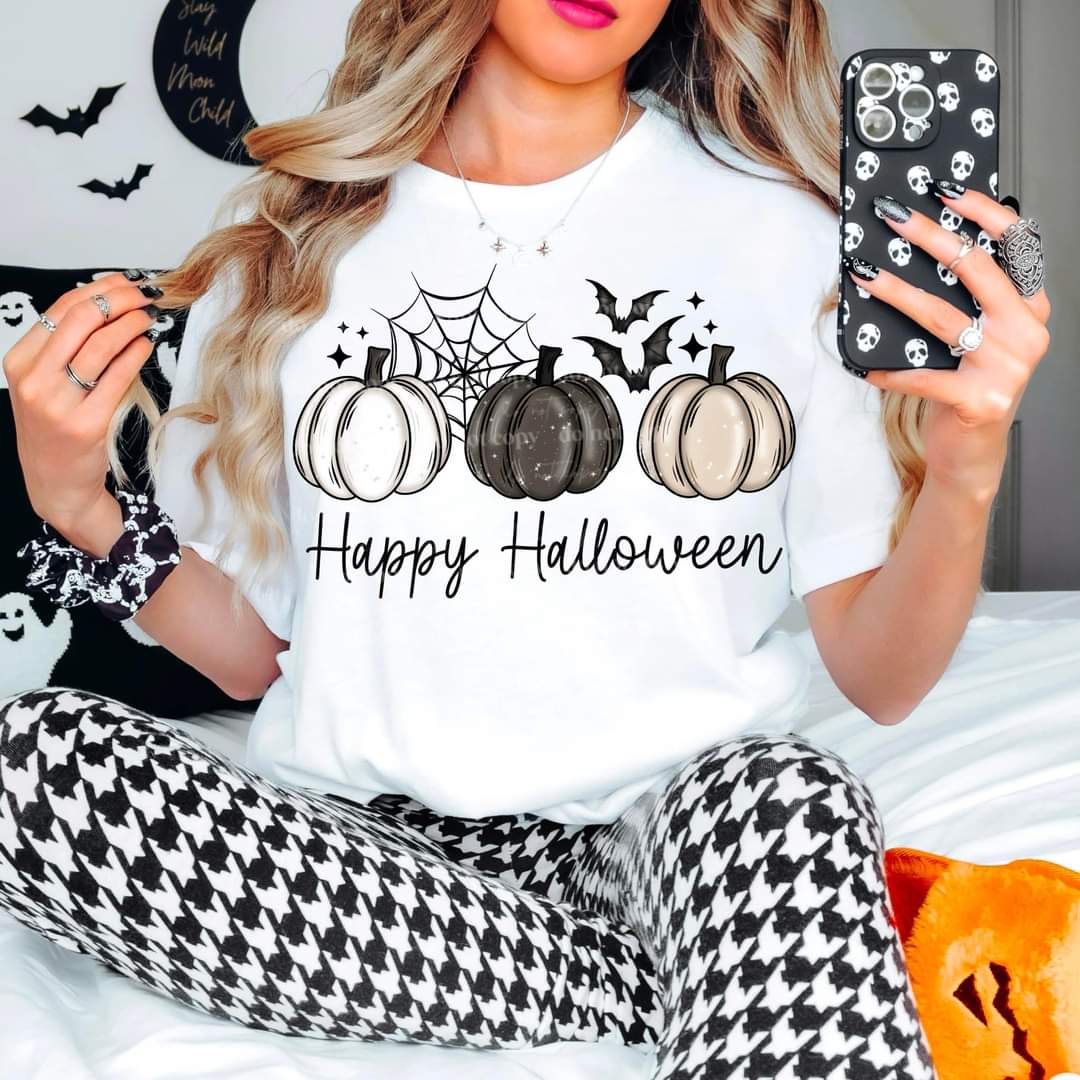 Happy Halloween- Multicolored Pumpkins Tee