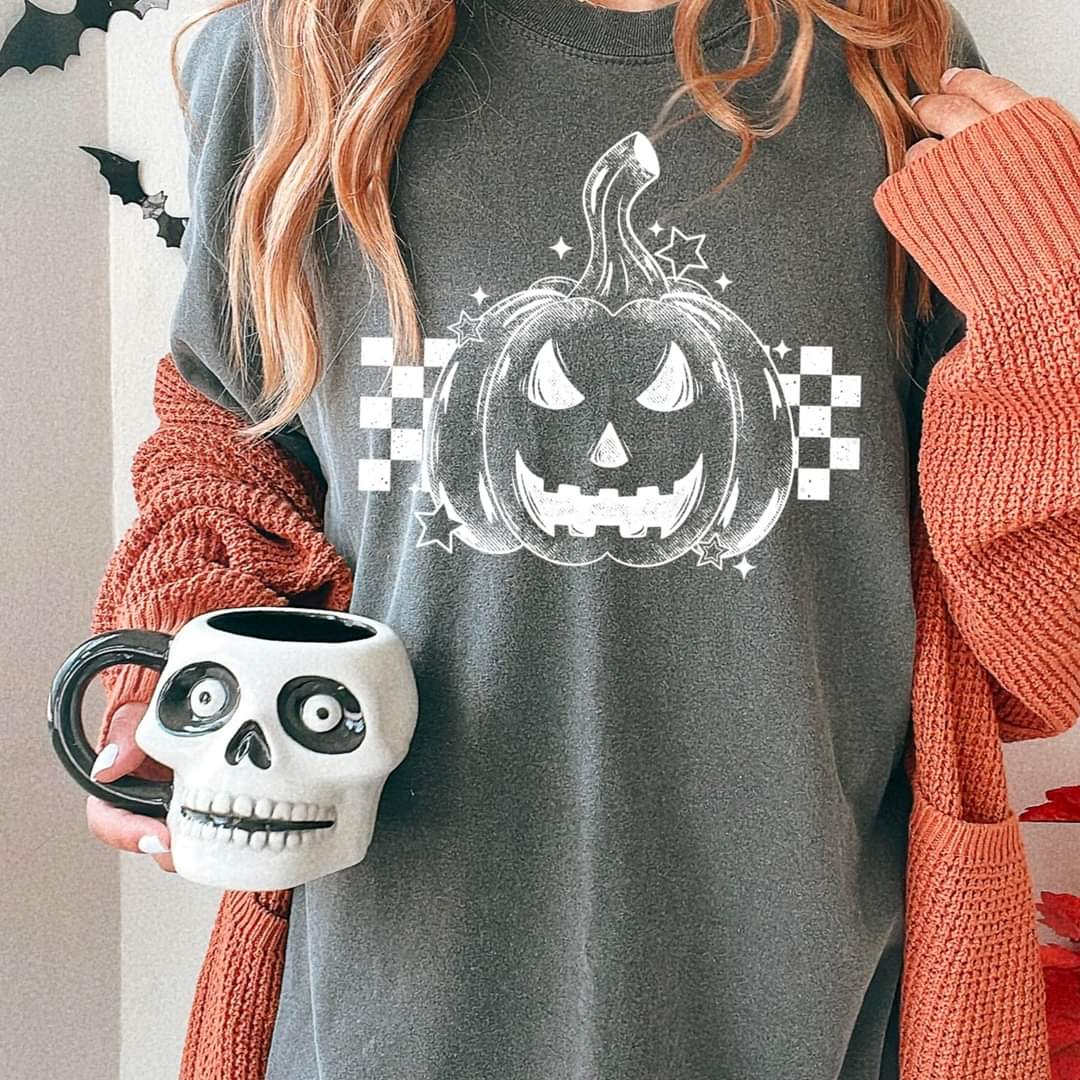 Checkered Jack-o-lantern (Short-Sleeve) Tee