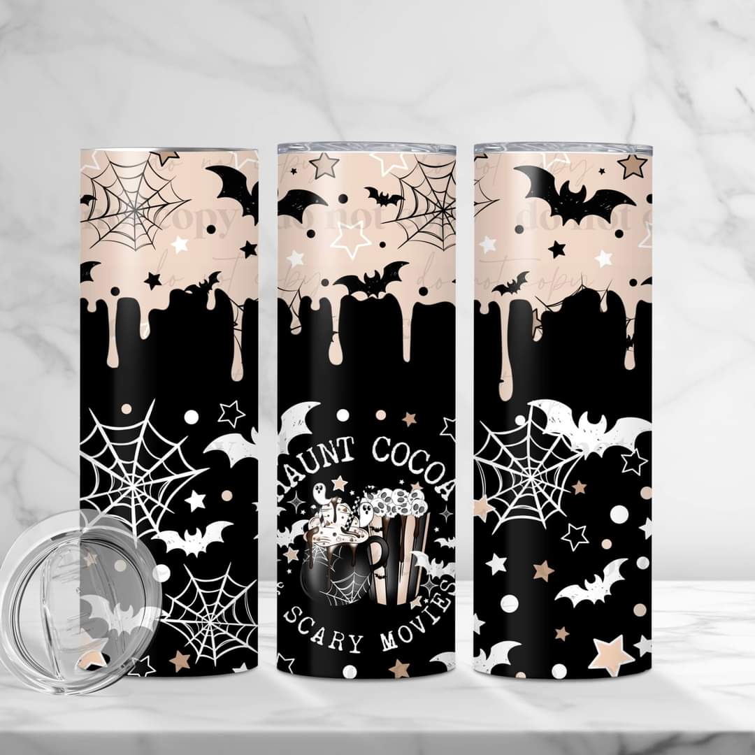 Haunt Cocoa and Scary Movies tumbler