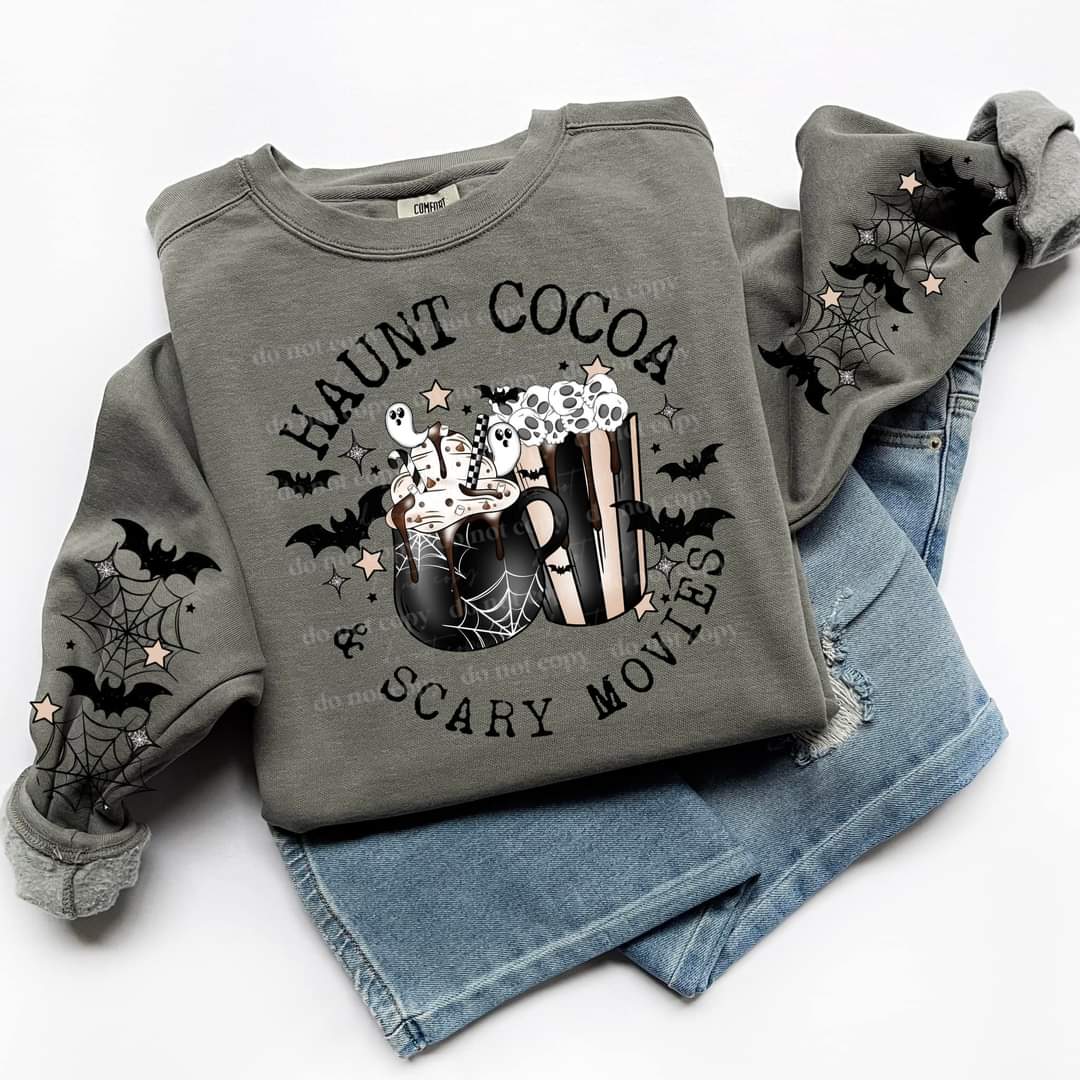 Haunt Cocoa and Scary Movies (Long-Sleeve) Tee