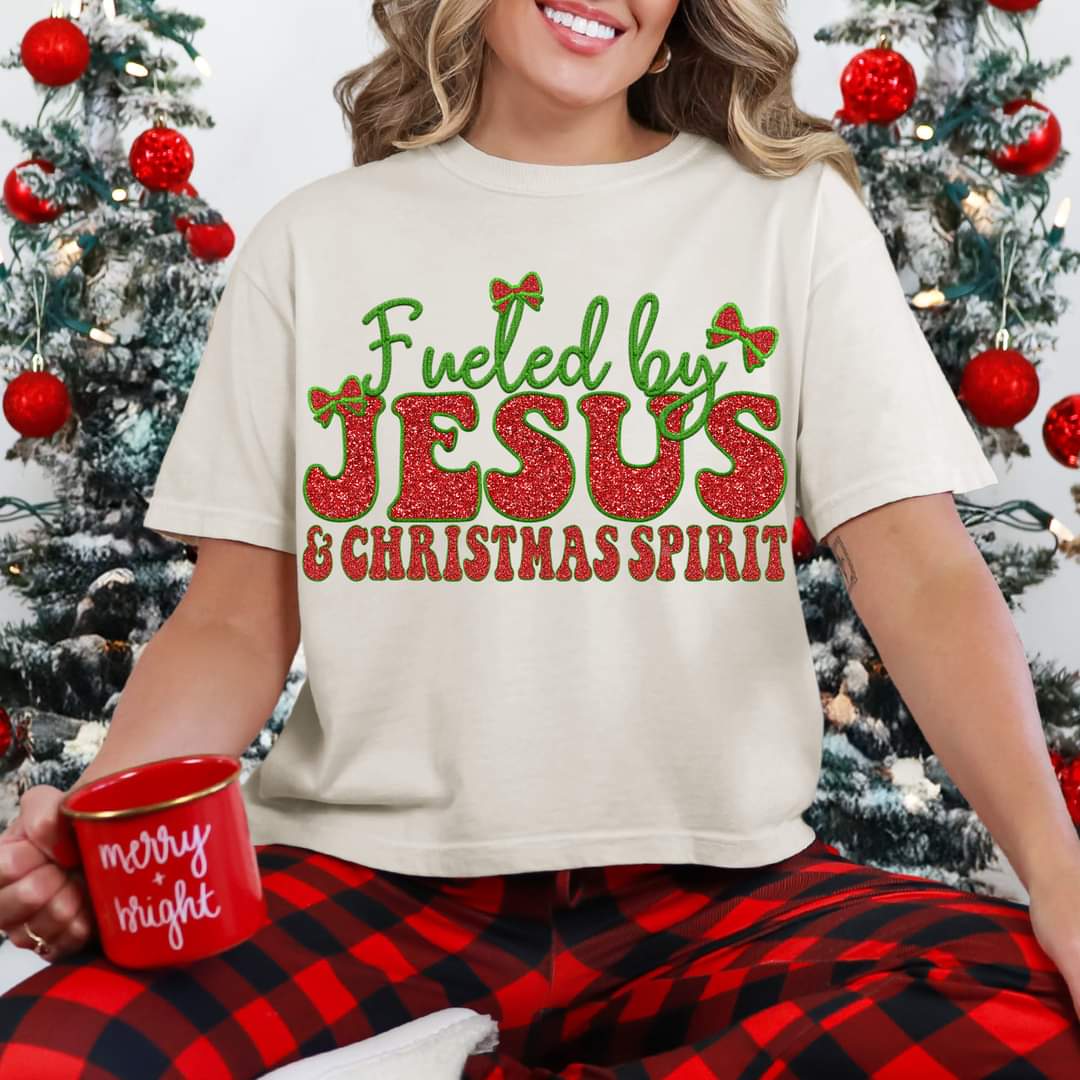 Fueled by Jesus and Christmas spirit Tee