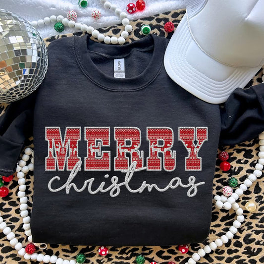 Sweater Print Merry Christmas Tee