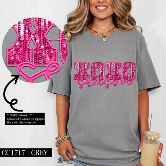 Pink XOXO season Tee