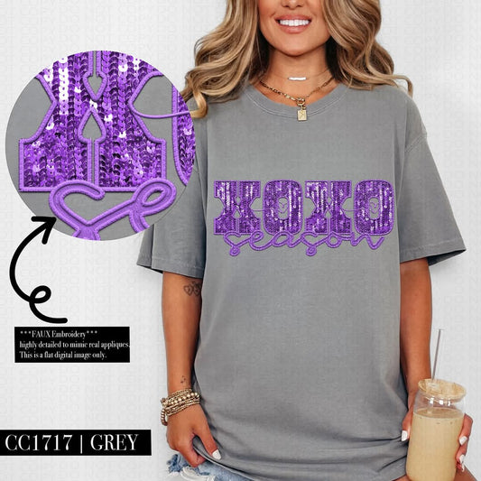 Purple XOXO season Tee