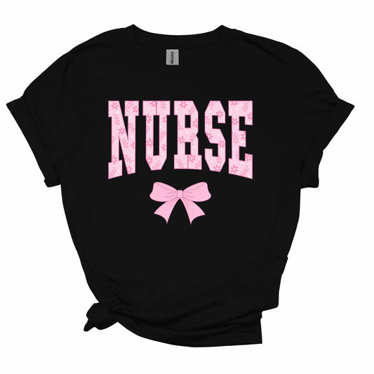 Nurse Floral and Bow Tee