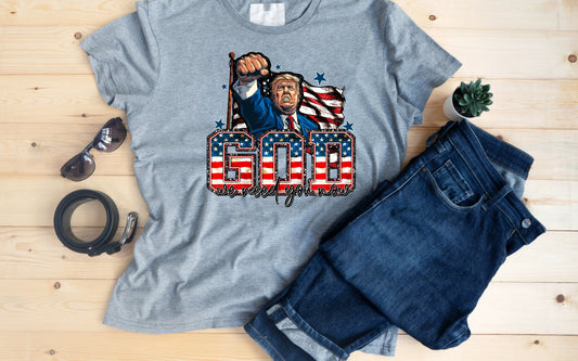 God we need you now Cartoon Trump tee