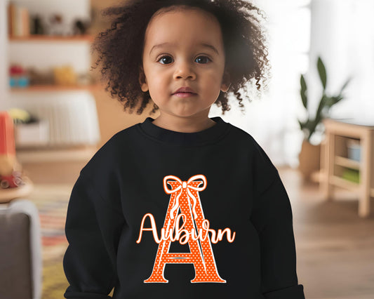 Auburn Polka Dot Bow Tee