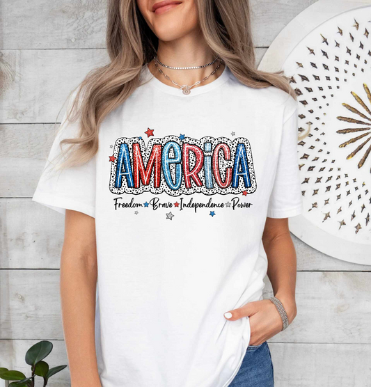 America Doodle Tee