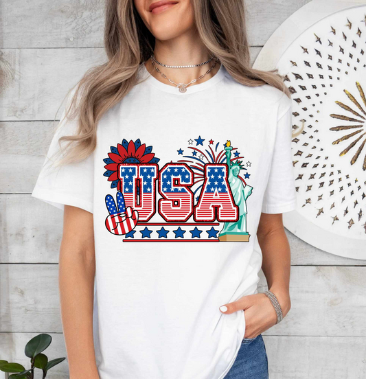 USA floral Tee