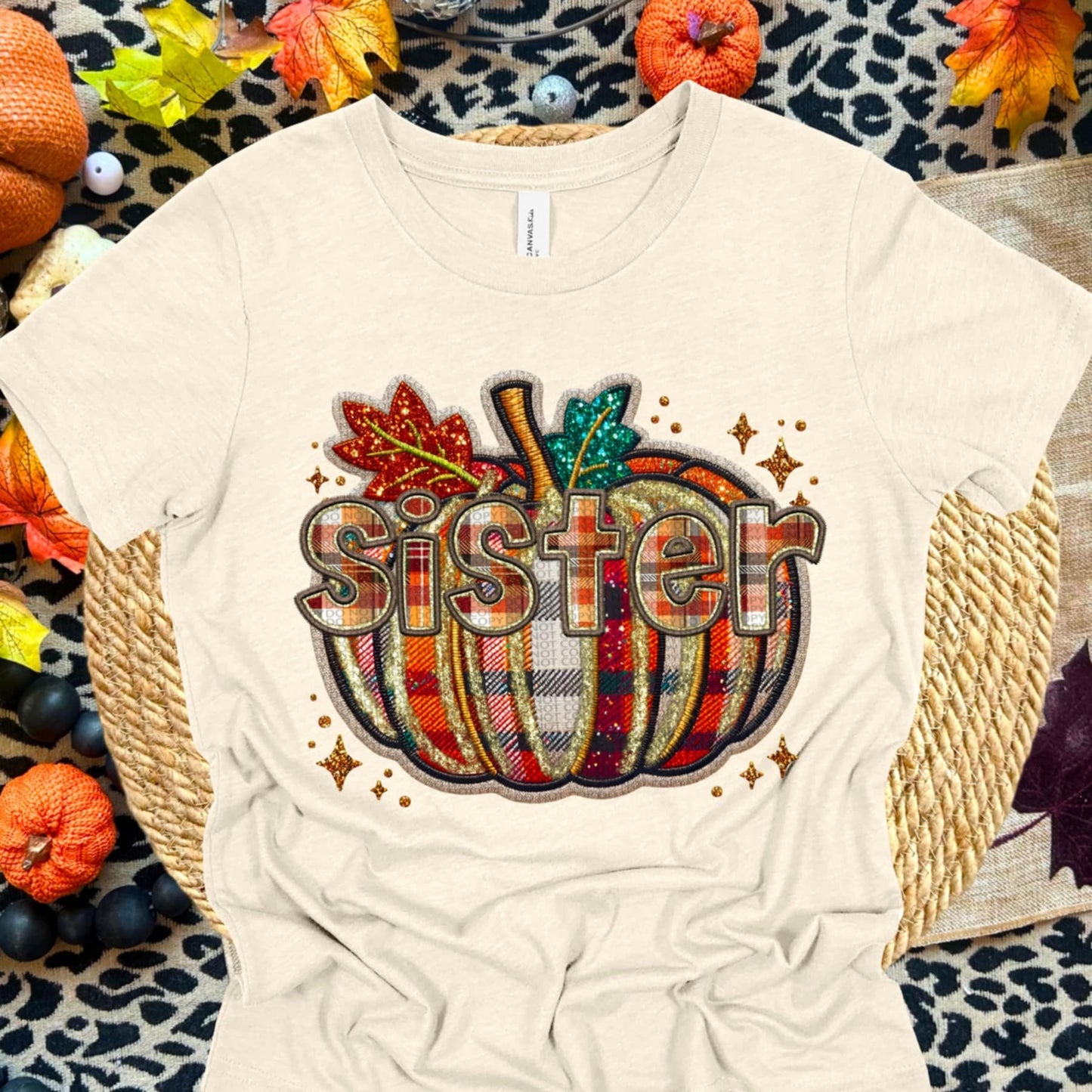 Plaid Pumpkin Sister Tee