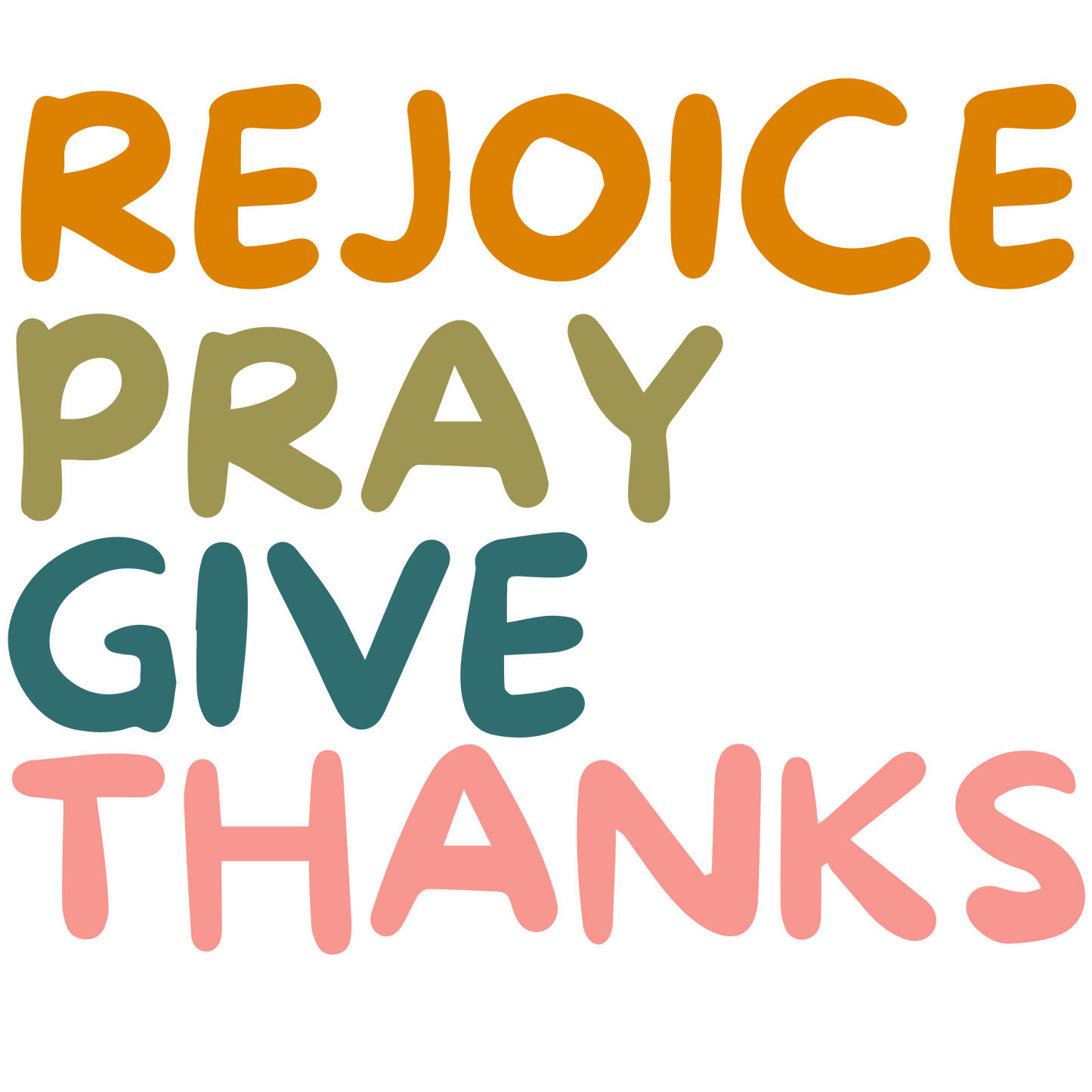 UVDTF Rejoice Pray Give Thanks UVDTF transfer