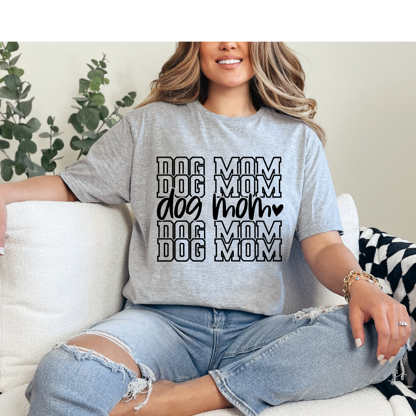 Dog Mom Stacked DTF Print