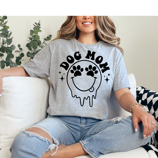 Dog Mom Smiley DTF Print