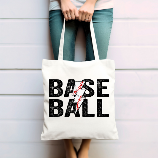 Baseball Lightning Tote Bag