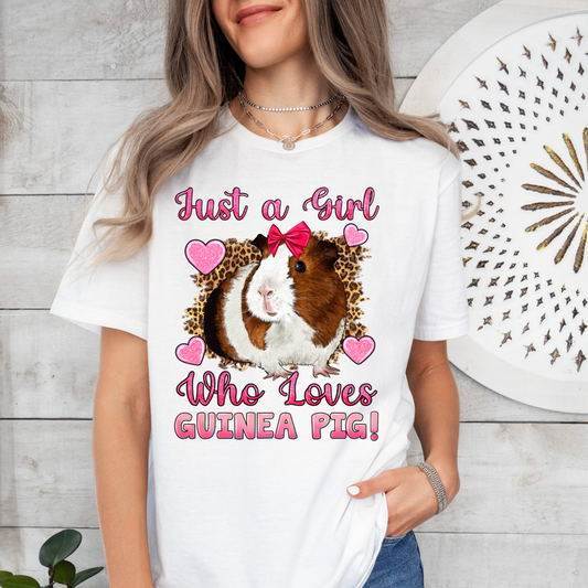 Just a girl who loves her guinea pig DTF Print