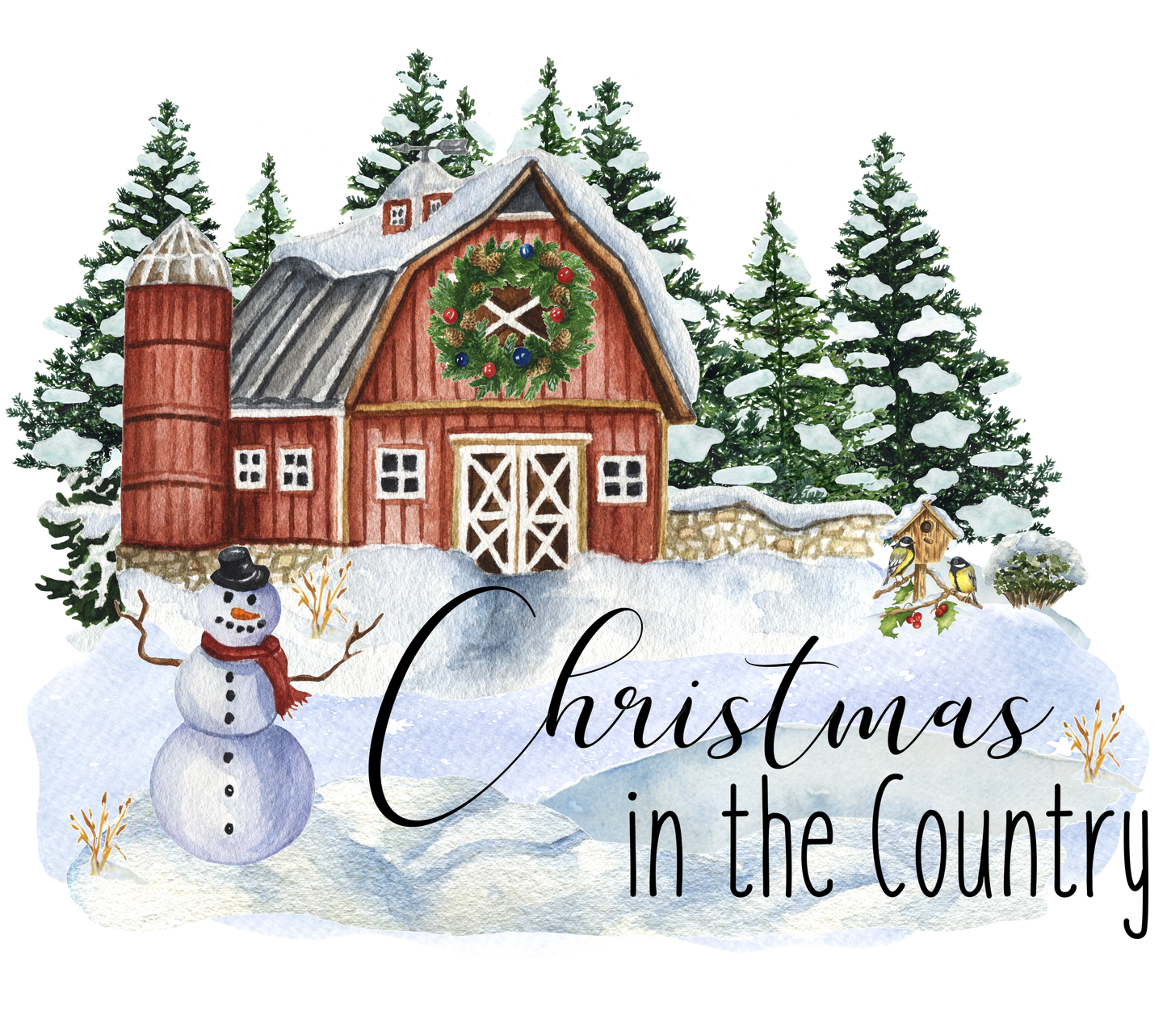 Winter Barn-Christmas in the Country