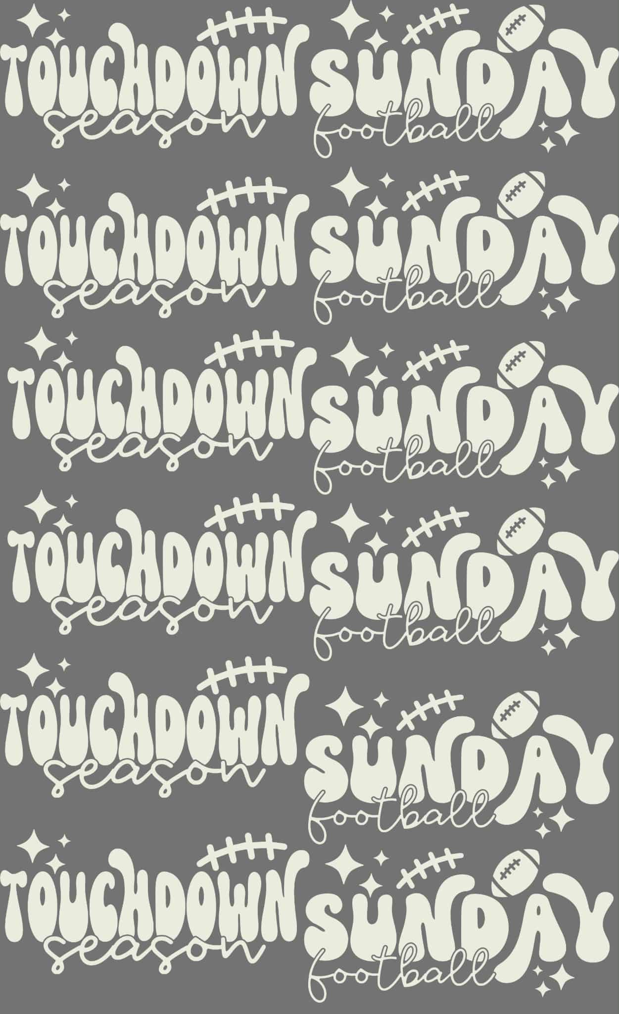 Football Fun White Font Premade  36 inch