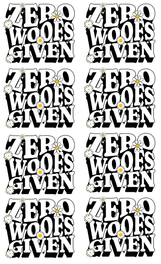 Zero woofs given 36-inch premade gang sheet