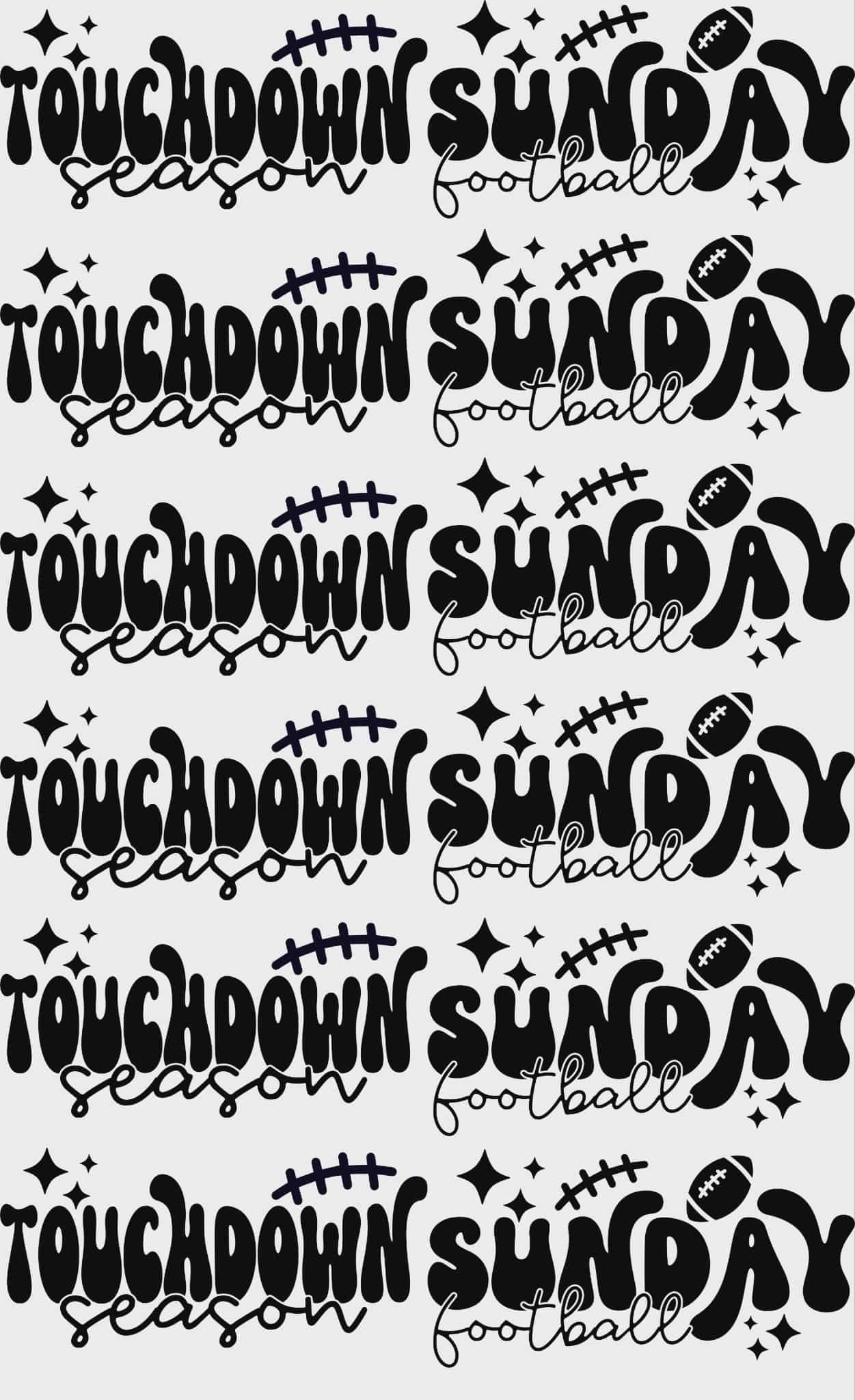 Football Fun Black Font Premade  36 inch