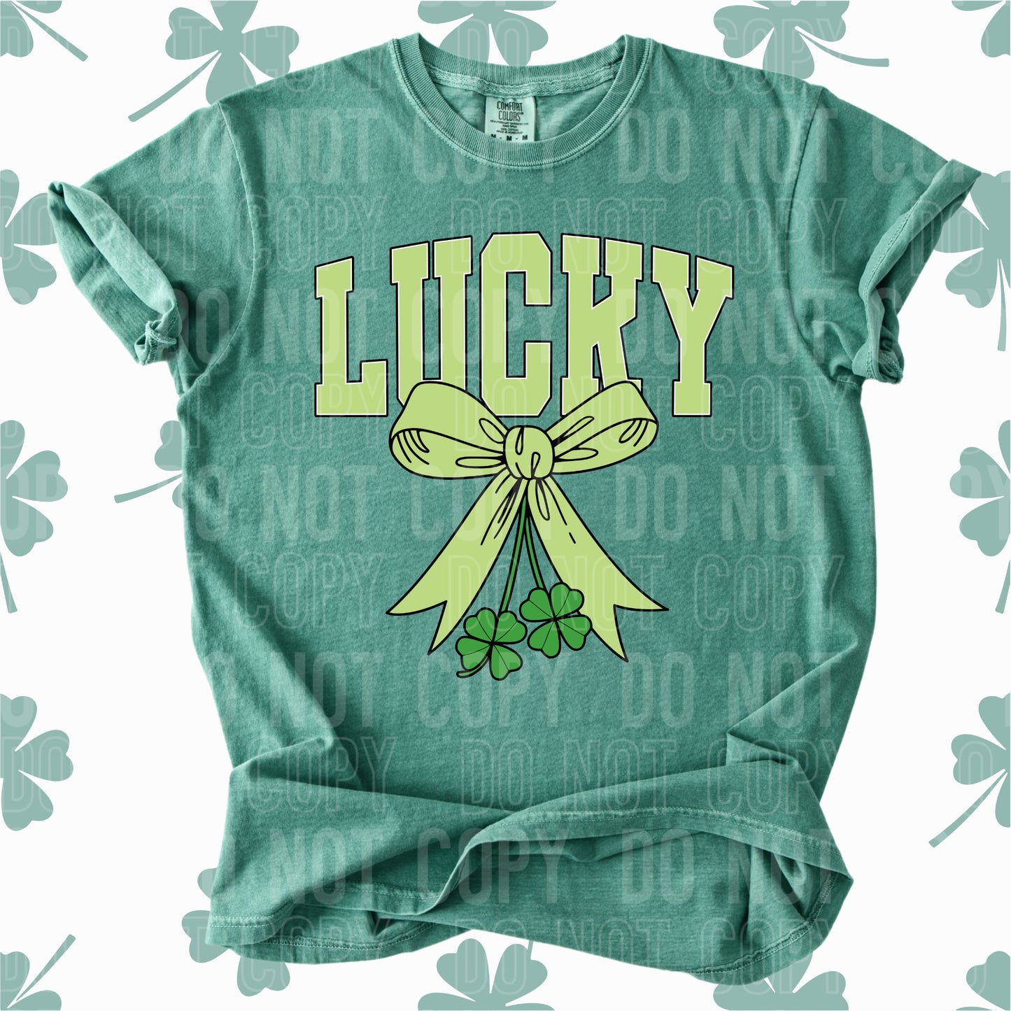 Lucky Bow and Clovers SBB DTF Print