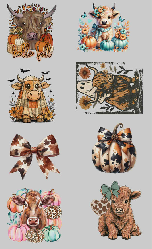 Highland cow mini youth prints Premade 36 inch