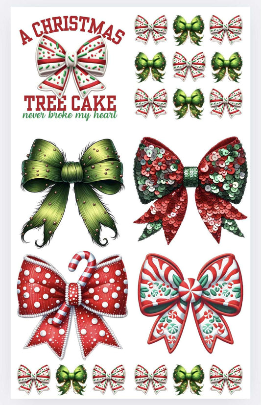 Tis the season for bows and christmas tree cakes Premade  36 inch