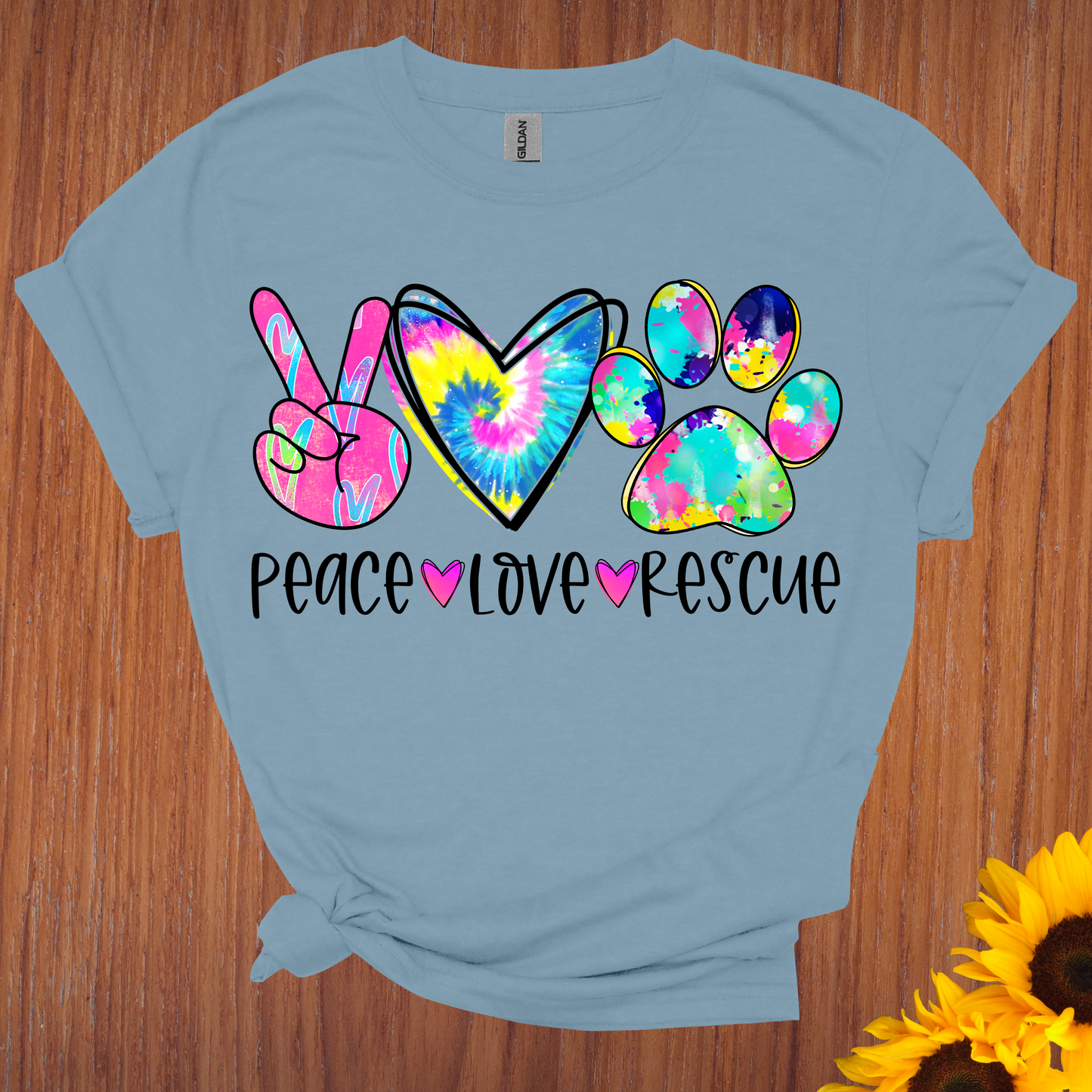 Peace Love Rescue DTF Print