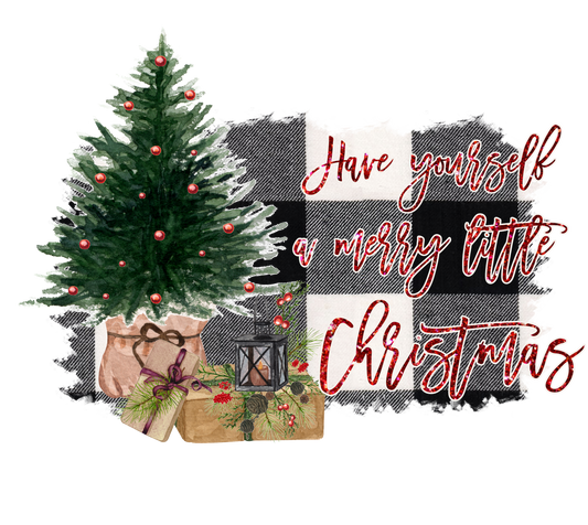 merry little xmas rustic buff check bckgrnd