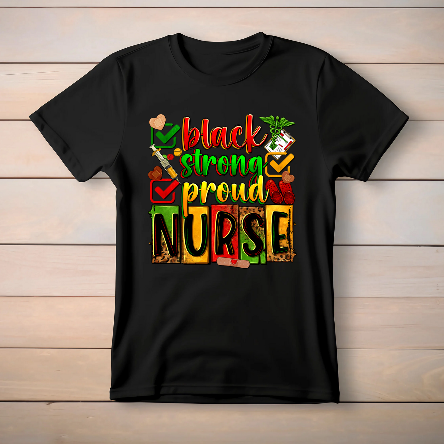 Black strong proud nurse dtf single