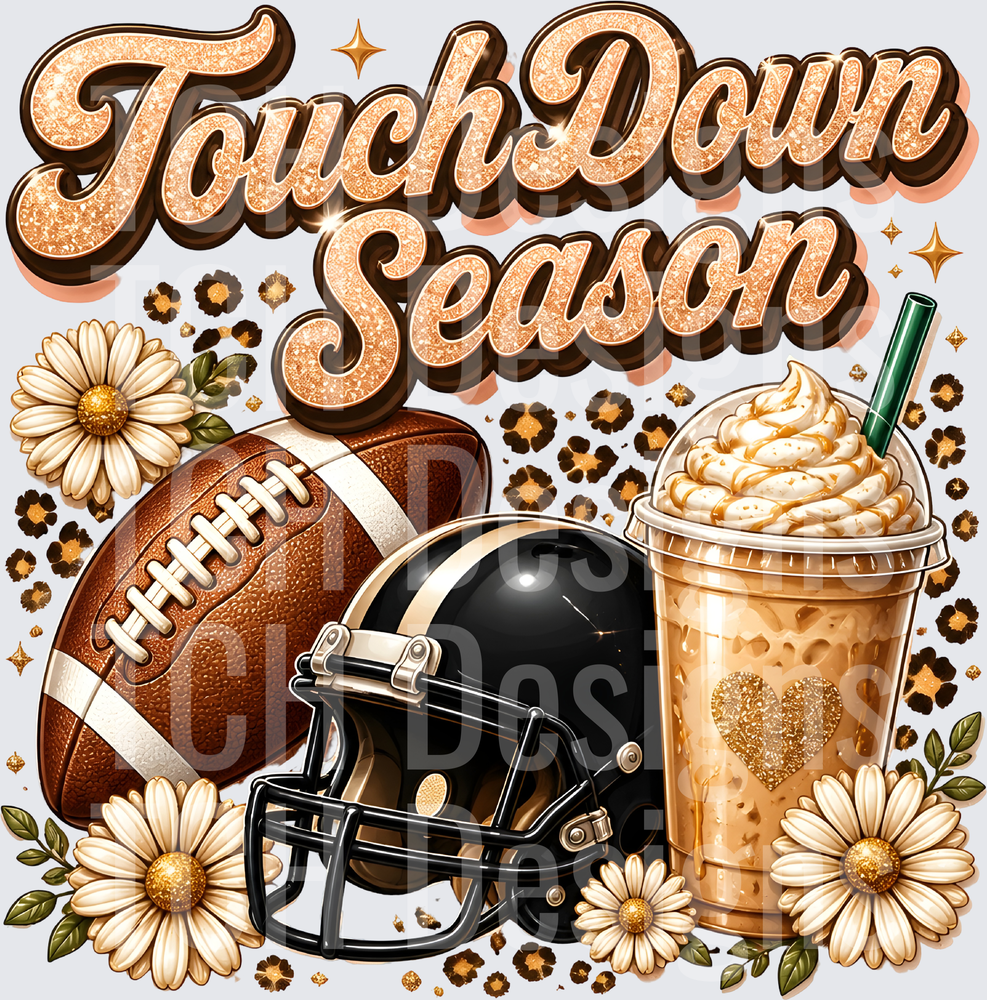 Touchdown Season Leopard and Flowers