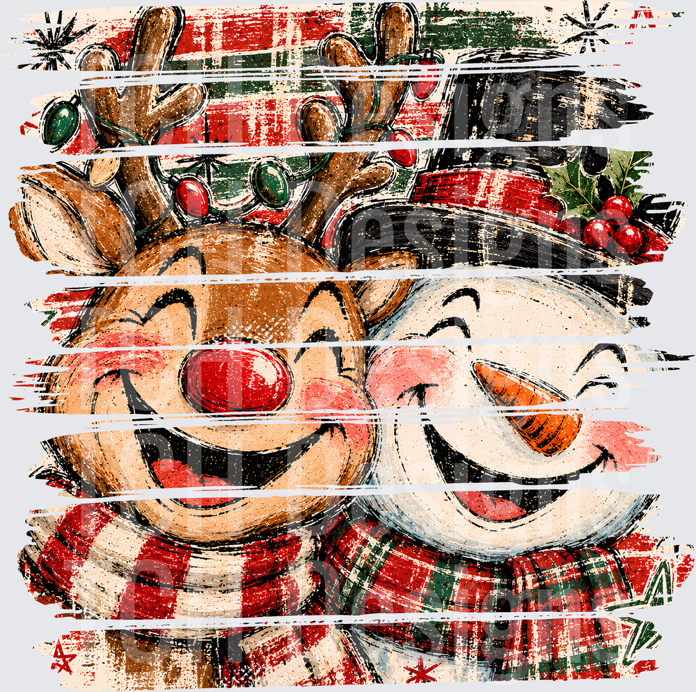 REINDEER SNOWMAN BRUSH