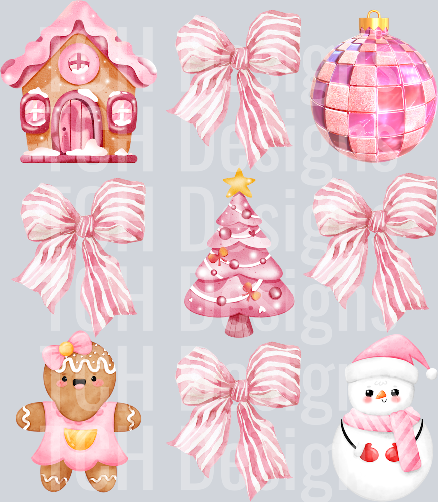 CHRISTMAS GINGERBREAD BOW GRID