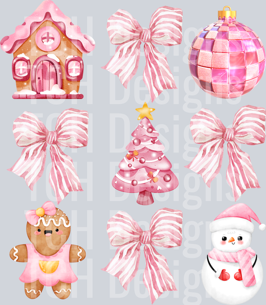 CHRISTMAS GINGERBREAD BOW GRID