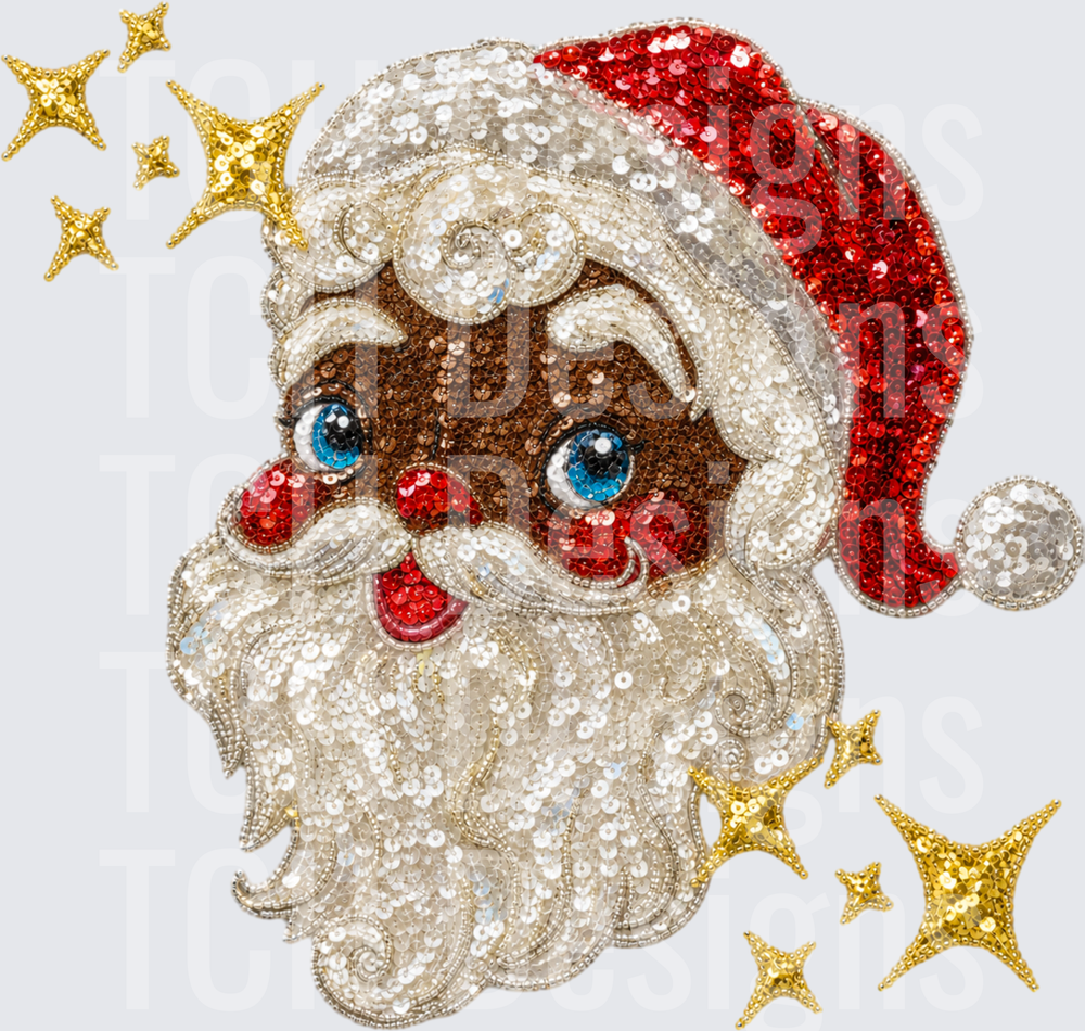 Vintage Sequin Santa