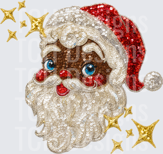Vintage Sequin Santa