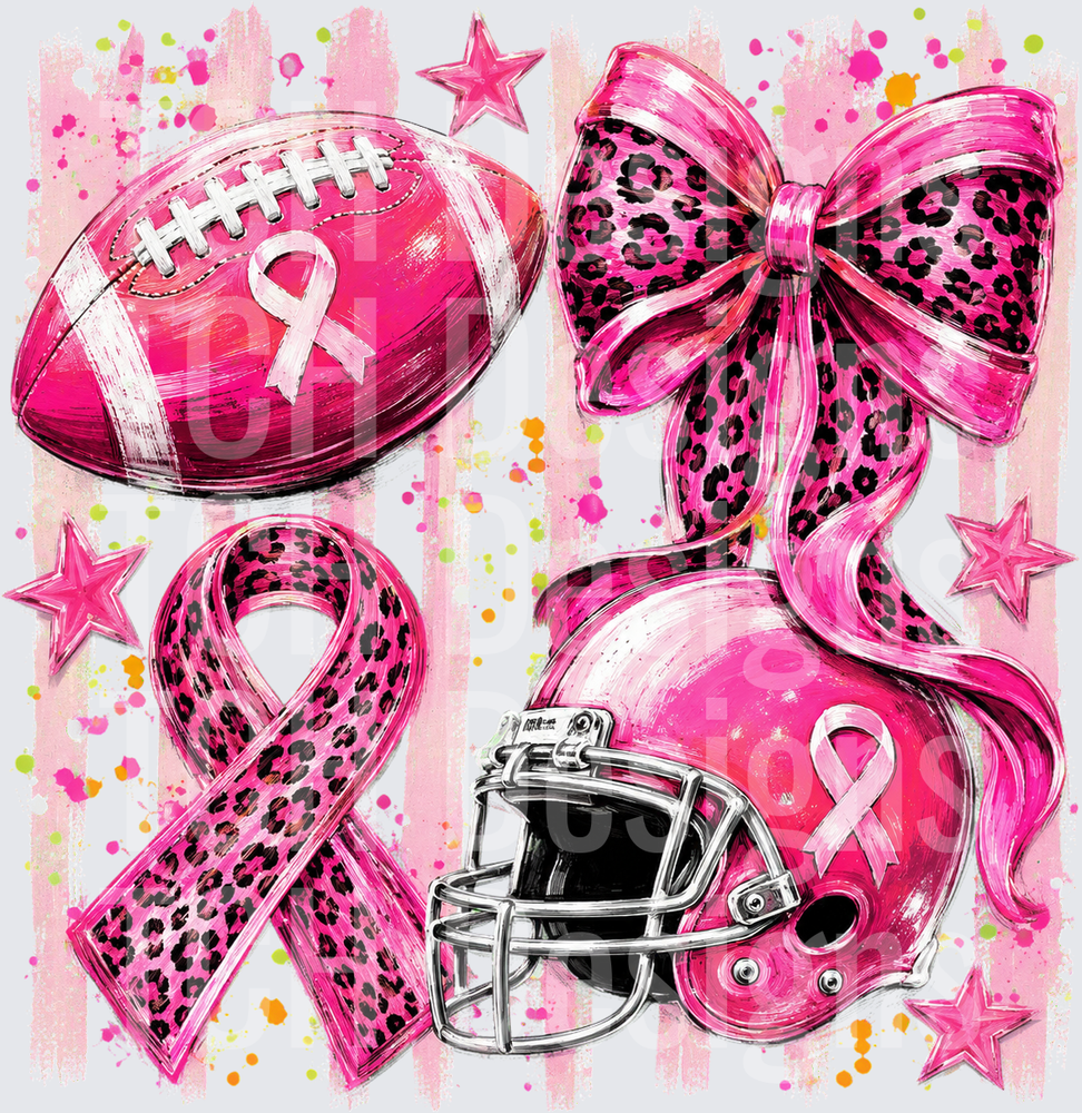 Breast Cancer Football and Ribbon
