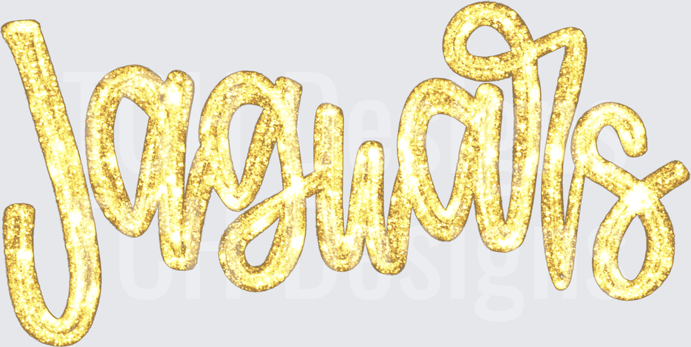 Jaguars Gold Glitter Script Lettering