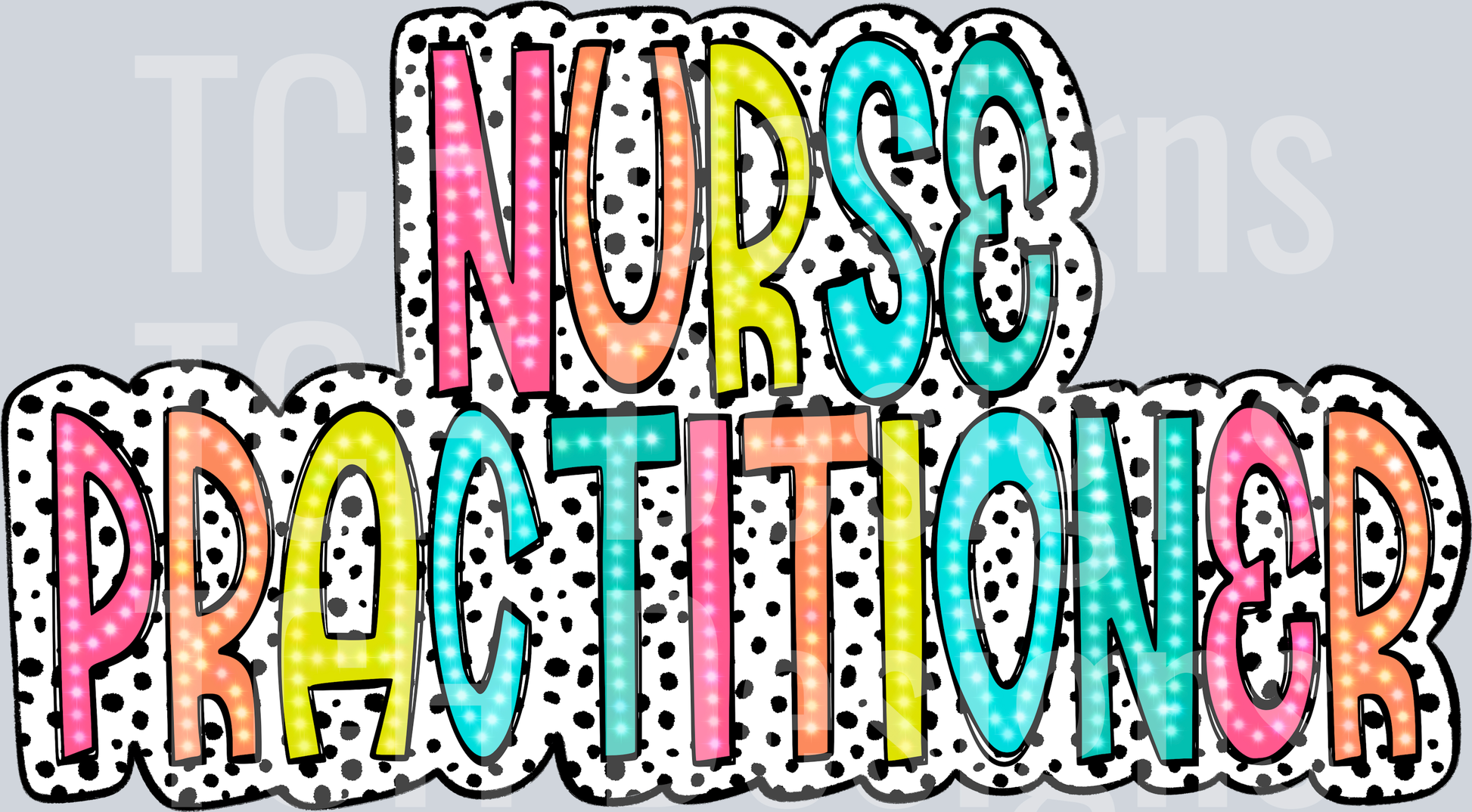 bright doodle with dalmation dots