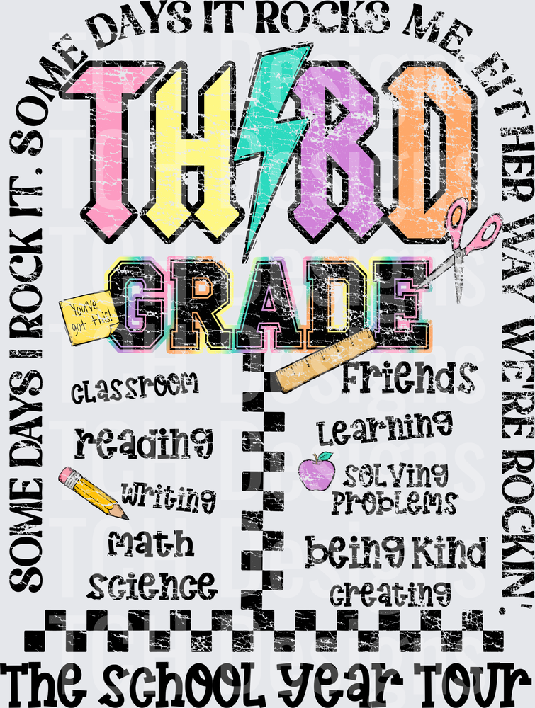 third grade distressed back