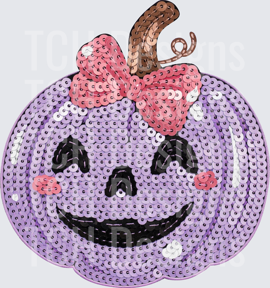 pink purple faux sequin pumpkin hwds