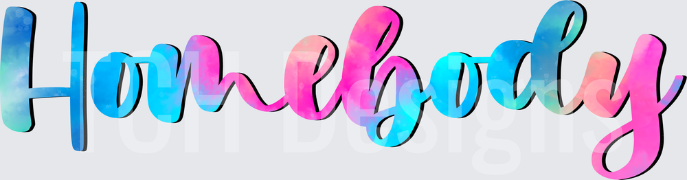 Homebody Gradient Script Lettering Design
