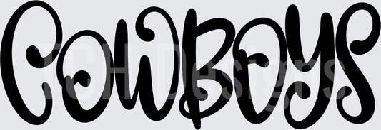 Cowboys Bold Bubble Graffiti Style Lettering
