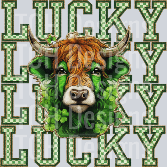 LUCKY STACKED HIGHLAND COW HWDS