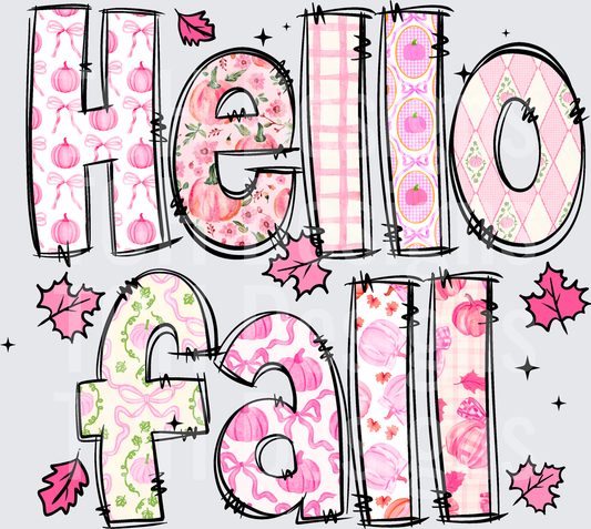 pink preppy hello fall