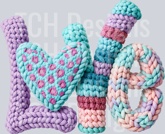Yarn Crochet Love Valentines Day PNG
